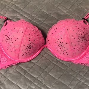 Neon pink bra